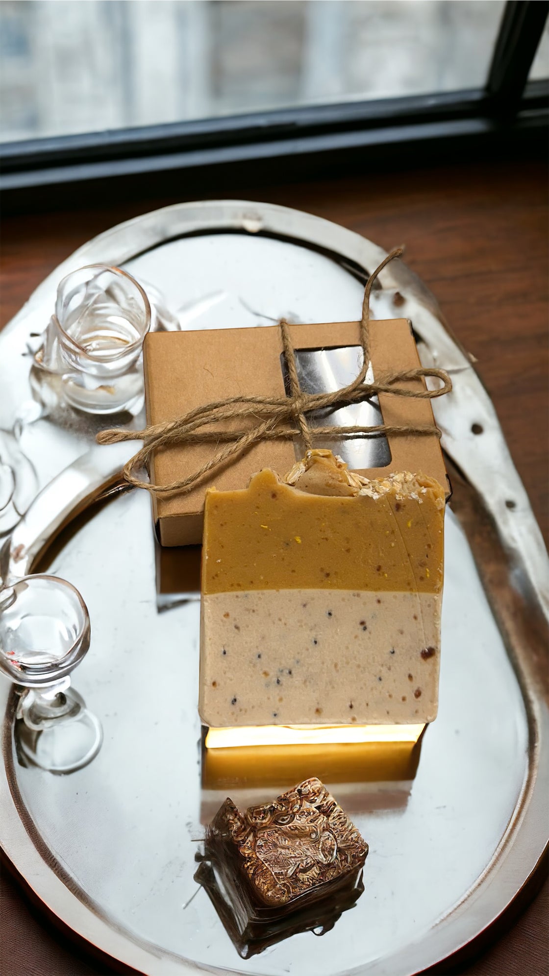 Black African & Mango Butter Handmade Soap with Turmeric and Oat