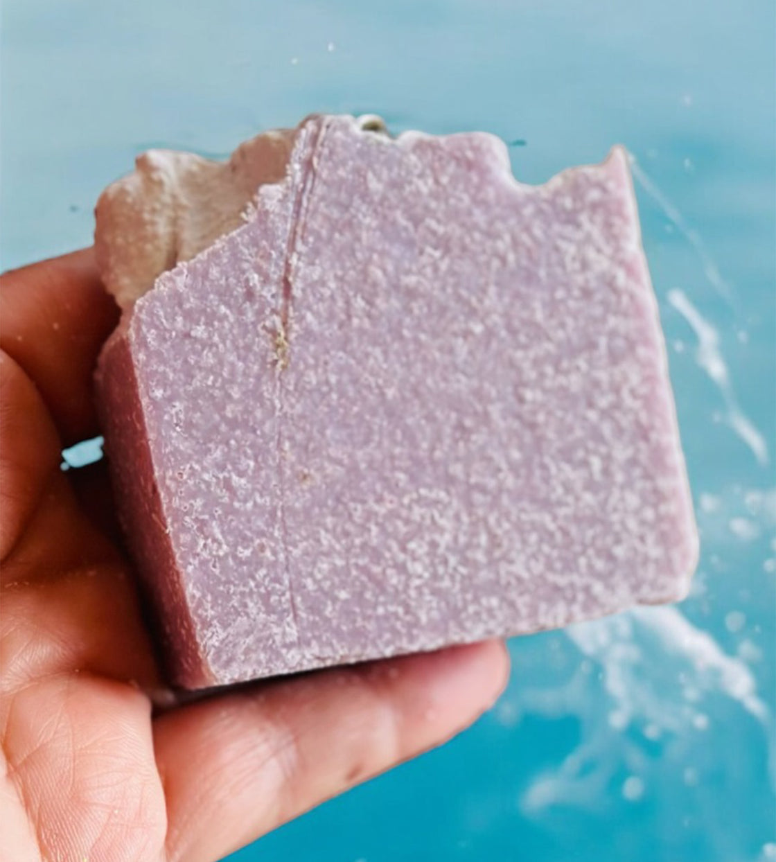 Lavender ( with purple corn) | Exfoliating pink Himalayan salt soap bar