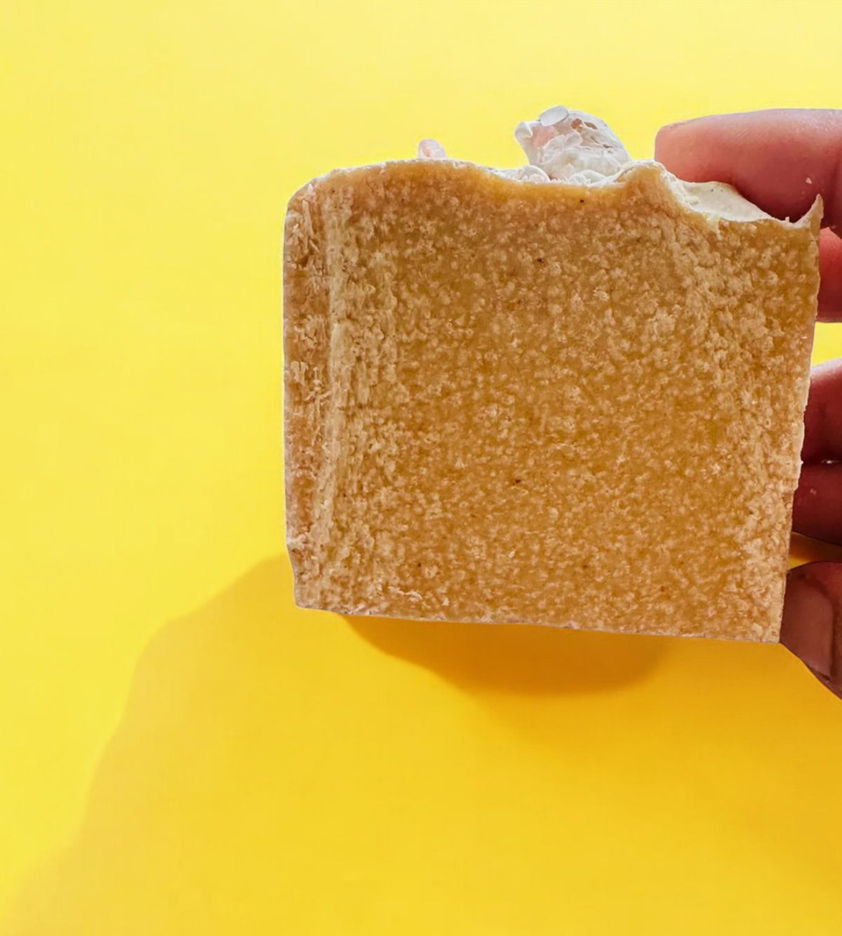 Exfoliating pink Himalayan salt soap bar