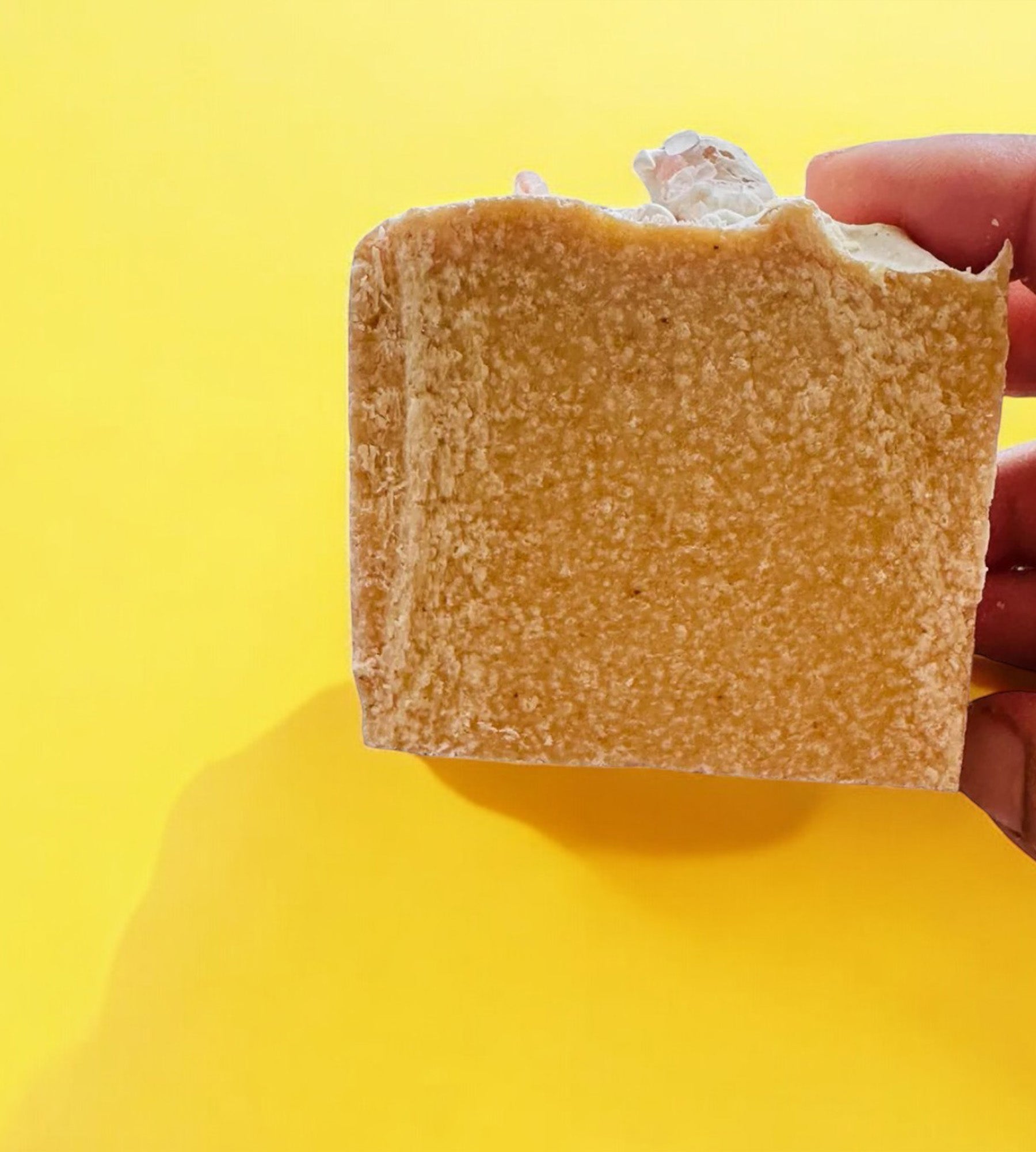 Exfoliating pink Himalayan salt soap bar