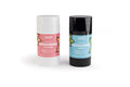 Two deodorant sticks, one pink and one black, on a white background. EssenZen natural deodorant – aluminum-free, toxin-free deodorant for sensitive skin