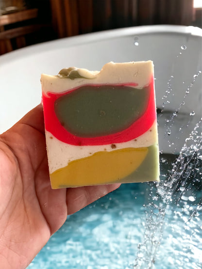 Quadruple pack of Triple Butter & Superfood Handmade Soap with Strawberry Extract