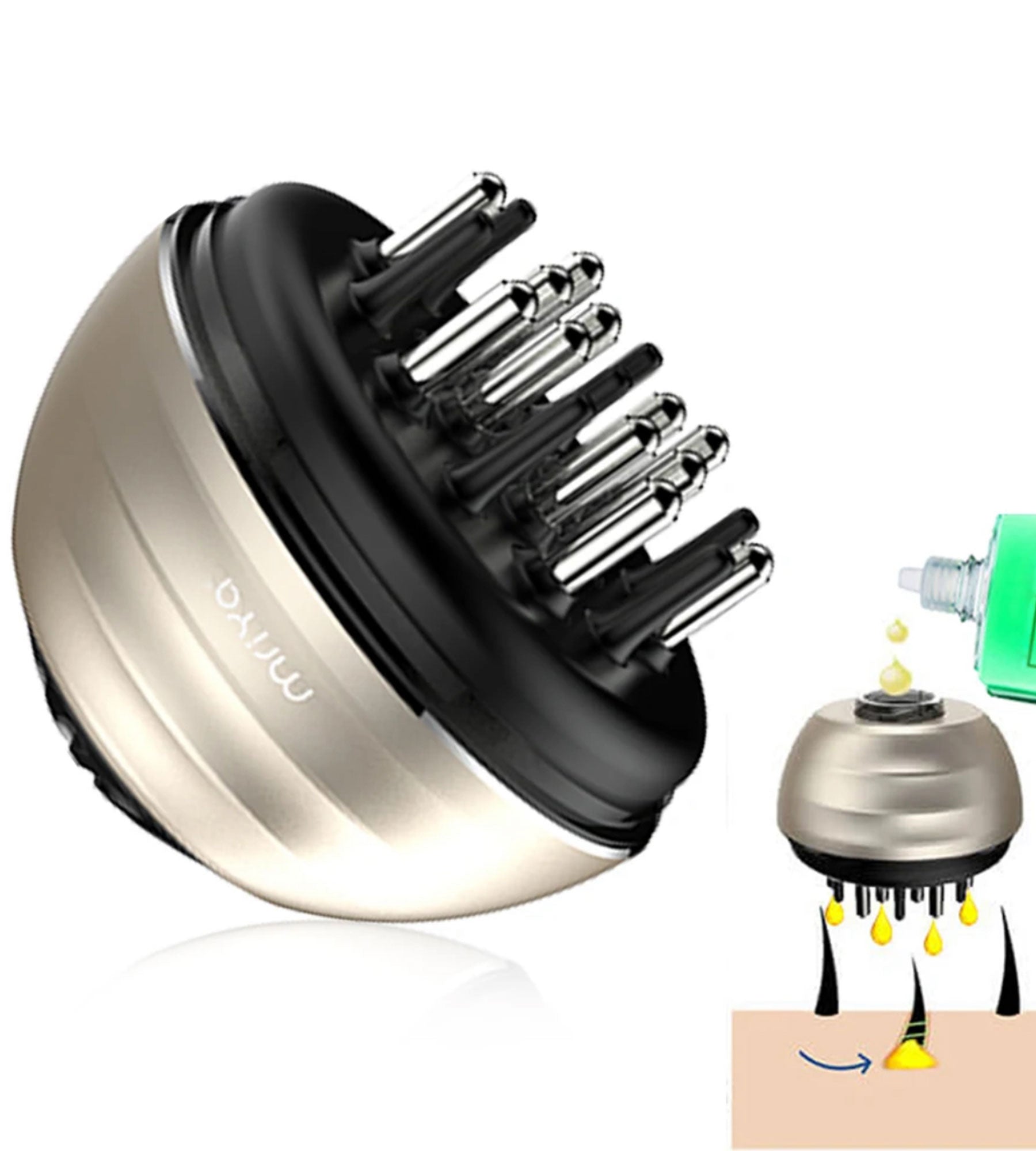 Scalp massager/liquid diffuser