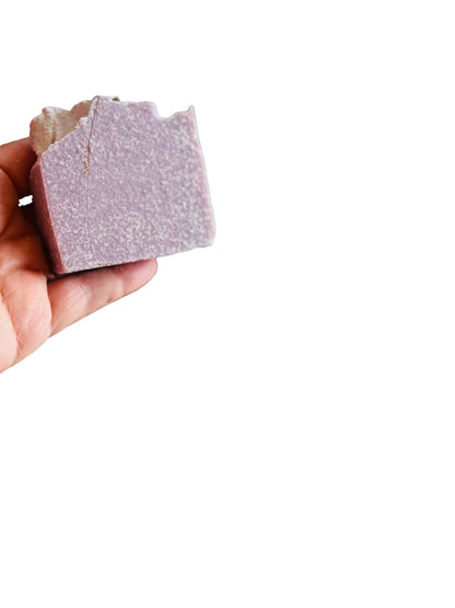 Exfoliating pink Himalayan salt soap bar