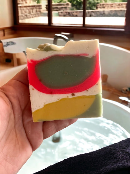 Quadruple pack of Triple Butter & Superfood Handmade Soap with Strawberry Extract